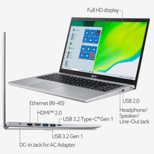 acer 2023 Newest Aspire 5 15.6" FHD Laptop, Intel Core i3-1115G4 (up to 4.1GHz), 20GB RAM 512GB NVMe SSD, WiFi 6 USB-A&C Webcam HDMI, Windows 10 S, silver/black