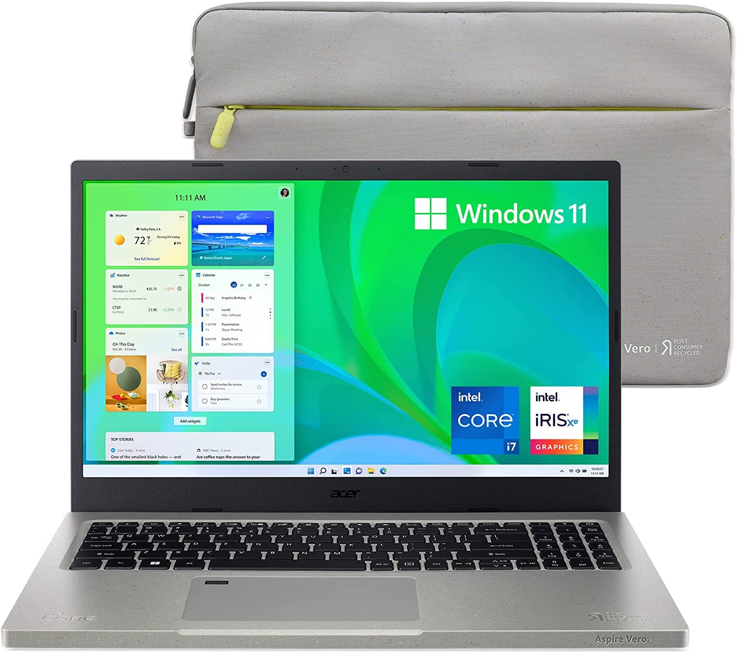 Acer Aspire Vero 15.6" FHD (1920x1080) IPS Laptop | Intel i7-1195G7 4-Core | Intel Iris Xe Graphics | Backlit Keyboard | Fingerprint | Wi-Fi 6 | RJ-45 | 24GB DDR4 512GB SSD | Win11 Pro