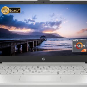 HP 14 Laptop, 14" FHD Display, AMD Ryzen 3 3250U Processor, 16GB DDR4 RAM, 512GB PCIe SSD, USB Type-C, Wi-Fi, Webcam, HDMI, Windows 11 Home, Silver