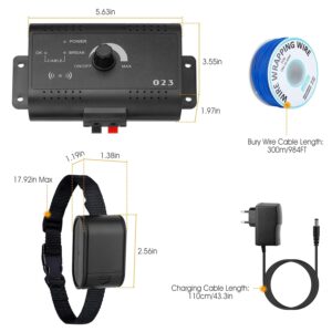 iMounTEK Electric Dog Fence System Electric Fence for Dogs Pet Tone Shock Boundary Containment Water Resistant Collar Receiver for Small Medium Large Dog