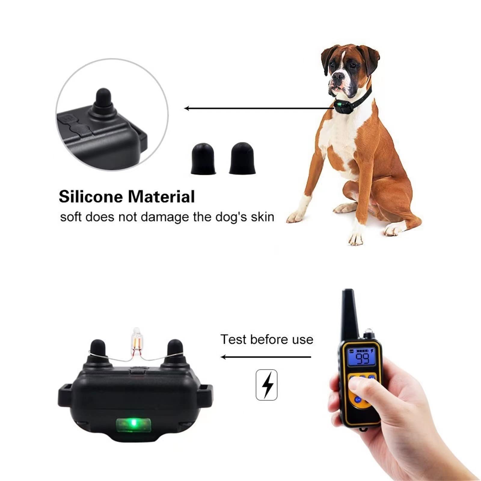 Train pet Containment System for Pets with Waterproof and Rechargeable Collar Receiver (Black)