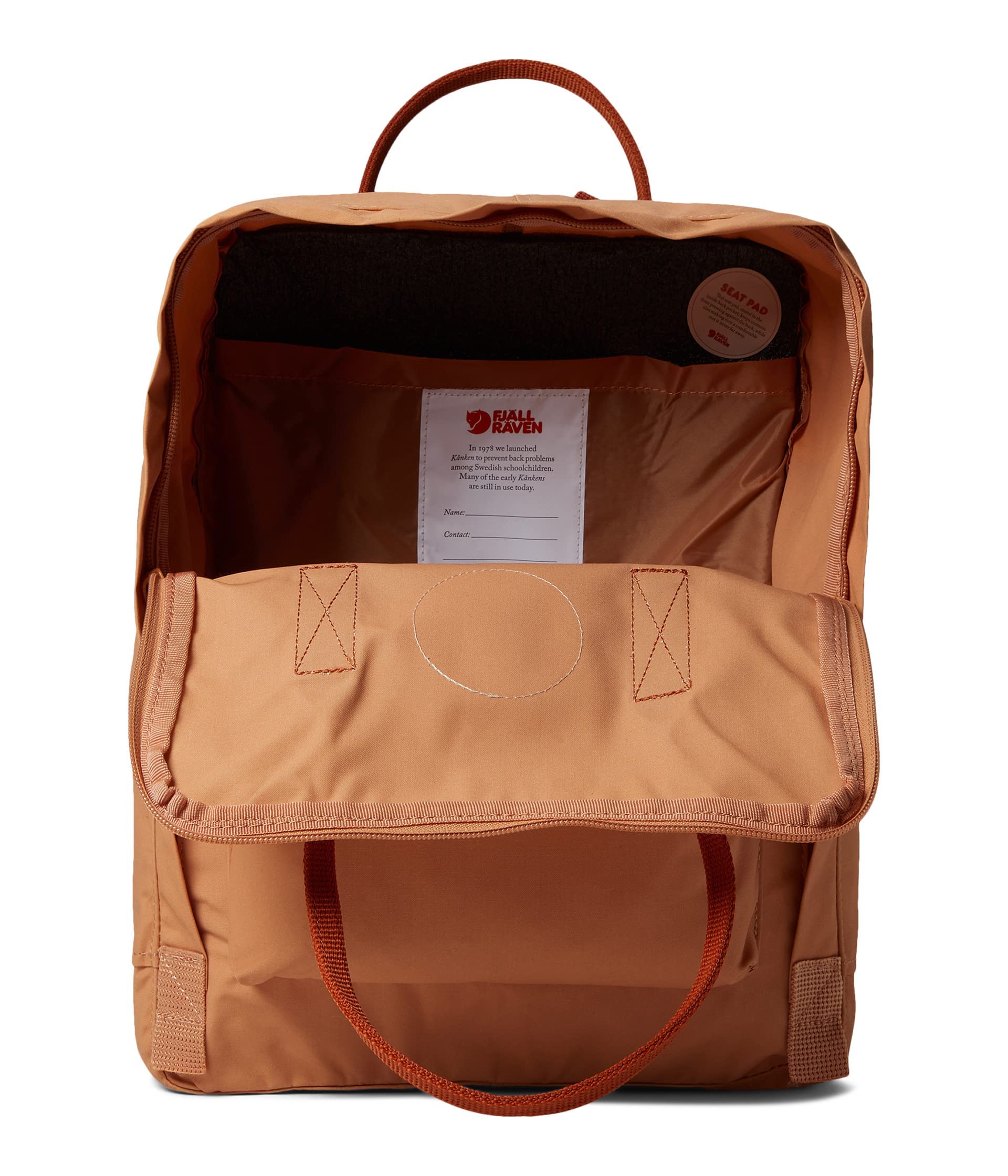 Fjällräven Kånken Backpack for Men, and Women - Lightweight Rugged Vinylon Fabric, Dual Top Handles with Snap Closure, and Classy Look Peach Sand/Terracotta Brown One Size One Size