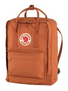 fjällräven kånken backpack for men, and women - lightweight rugged vinylon fabric, dual top handles with snap closure, and classy look terracotta brown one size one size