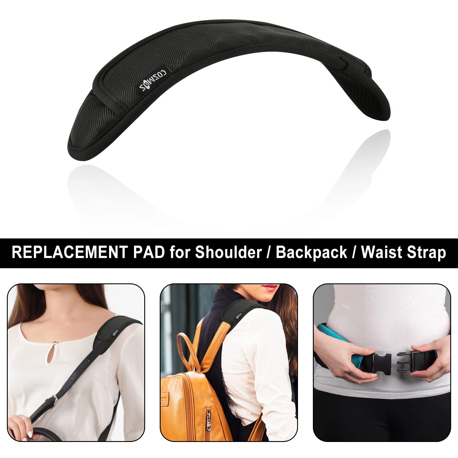 Cosmos 2 Pcs Shoulder Strap Pad Backpack Straps Pads Universal Cushion Shoulder Pad Replacement for Laptop Bag, Messenger Bag, Travel Duffel Bag, Guitar Bag/Car Seat Shoulder Strap Bag Strap Padding