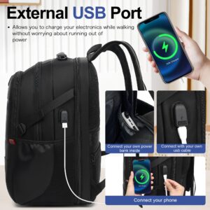 INSAVANT Laptop Backpack 17.3 Inch TSA Friendly Travel Backpacks Extra Large Durable College Travel Daypack Anti Theft with USB Charging Port Best Gift for Men Women(17.3 Inch, Black)