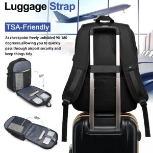 INSAVANT Laptop Backpack 17.3 Inch TSA Friendly Travel Backpacks Extra Large Durable College Travel Daypack Anti Theft with USB Charging Port Best Gift for Men Women(17.3 Inch, Black)