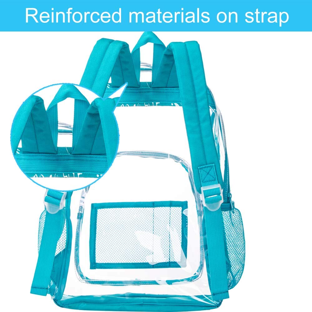 Clear Backpack, Transparent Bookbag Heavy Duty See Through Backpacks for Men - Oil Blue