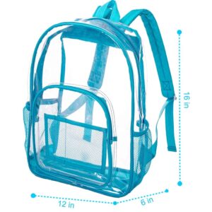 Clear Backpack, Transparent Bookbag Heavy Duty See Through Backpacks for Men - Oil Blue