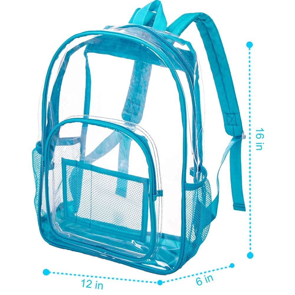 Clear Backpack, Transparent Bookbag Heavy Duty See Through Backpacks for Men - Oil Blue