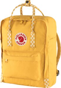 fjällräven kånken ochre/chess pattern one size