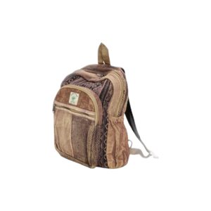 small brown stone washed hemp backpack, hippie backpack