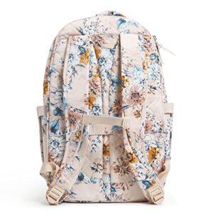 Vera Bradley Women's Performance Twill Travel Backpack Travel Bag, Peach Blossom Bouquet, One Size