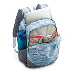 High Sierra Outburst 2.0 Carry-On Daypack Book Bag with Padded Laptop Tablet Sleeve, 360 Degree Reflectivity, Fits Most 15.6" Laptops, 28L, Clouds