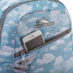 High Sierra Outburst 2.0 Carry-On Daypack Book Bag with Padded Laptop Tablet Sleeve, 360 Degree Reflectivity, Fits Most 15.6" Laptops, 28L, Clouds