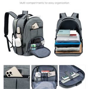 LOVEVOOK Travel Laptop Backpack Waterproof Anti Theft Backpack with Lock and USB Charging Port Large Computer Business Backpack for Men College Backpack (17 inch,DarkGrey