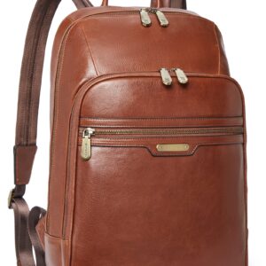 BOSTANTEN Men Leather Backpack, Vegetable Tanned Full Grain Leather 15.6 Inch Computer Backpack Business Work Daypack Vintage Travel Bags Redbrown