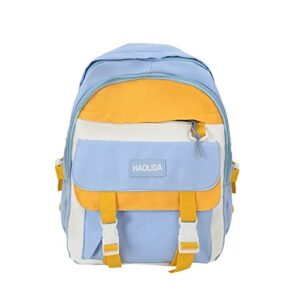 Outdoor Backpack for Men Men and Women Adult Colorblock Nylon Backpack Fashion Backpack Lightweight (Blue, One Size)