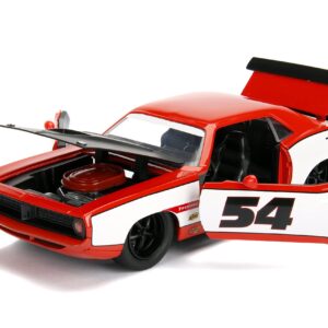 Big Time Muscle 1:24 1973 Plymouth Barracuda Die-Cast Car, Toys for Kids and Adults(Orange)