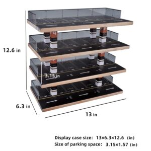 kivcmds 1/64 Scale 4-Tiers Diecast Model Car Display Case for Lego Vehicles Hot Wheels Nascar Diorama Scene Parking Lot