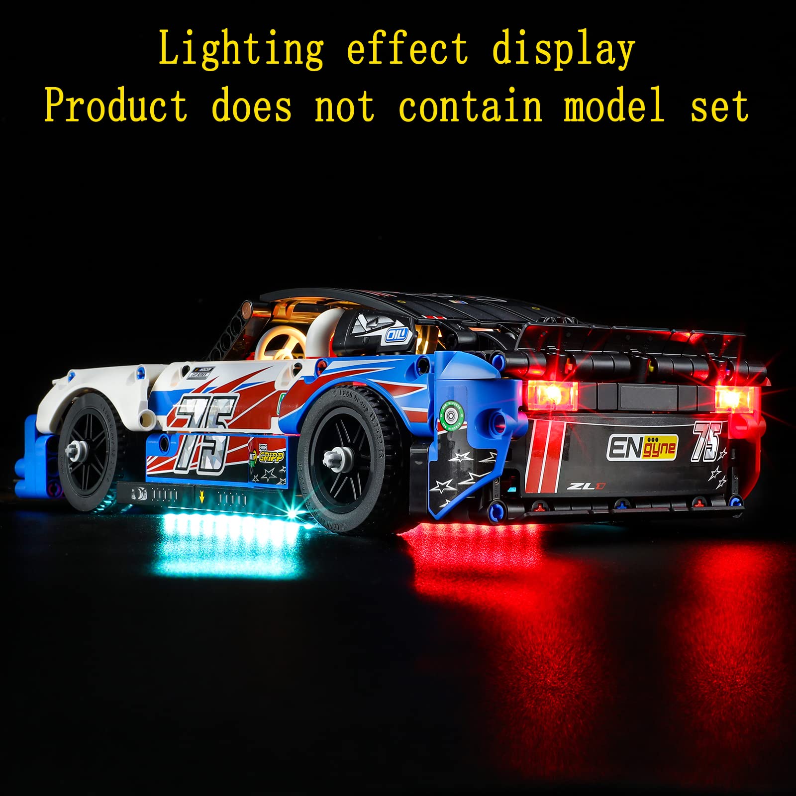 GEAMENT LED Light Kit Compatible with Lego NASCAR Next Gen Chevrolet Camaro ZL1 - for Technic 42153 Model Set (Model Set Not Included)