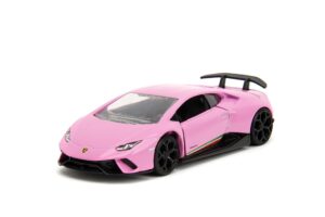 pink slips 1:32 w1 lamborghini huracán performante die-cast car, toys for kids and adults(glossy pink)