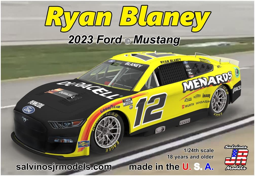 Salvino's JR Models PF2023RBP 1/24 Scale 2023 Mustang #12 Race Car Plastic Model Kit - Assembly Required