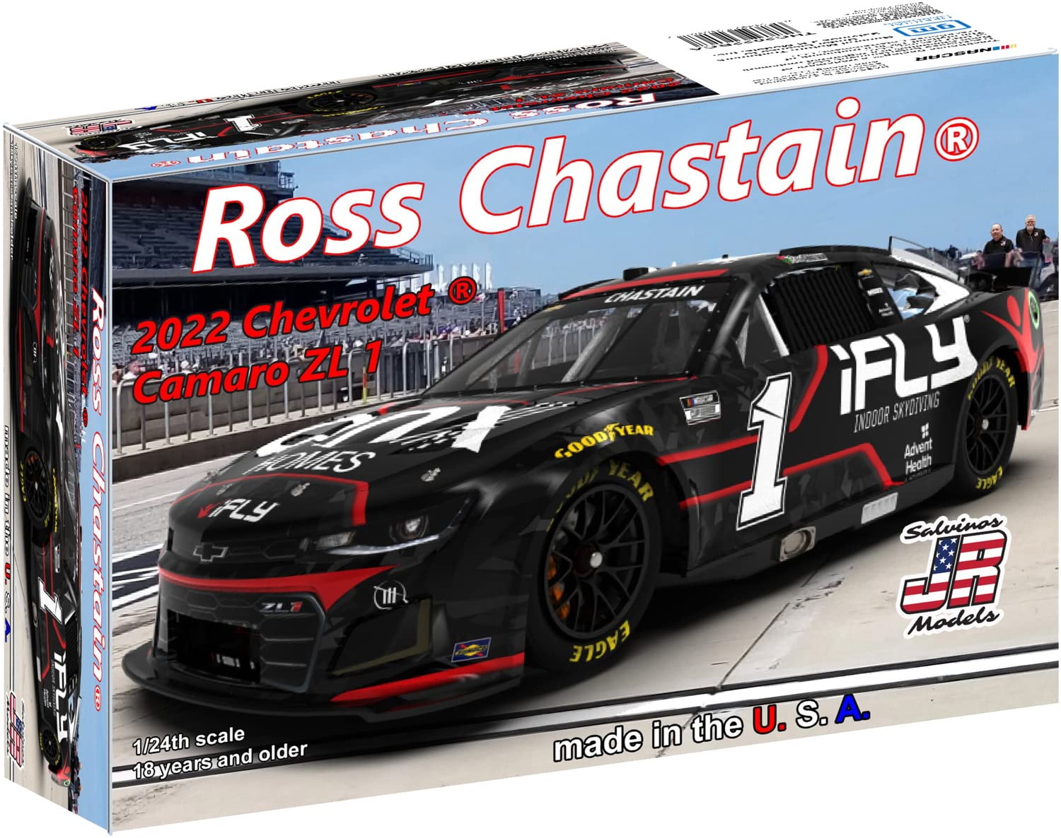 Salvinos JR Models Ross Chastain 2022 iFly 1:24 Plastic Model Car Kit