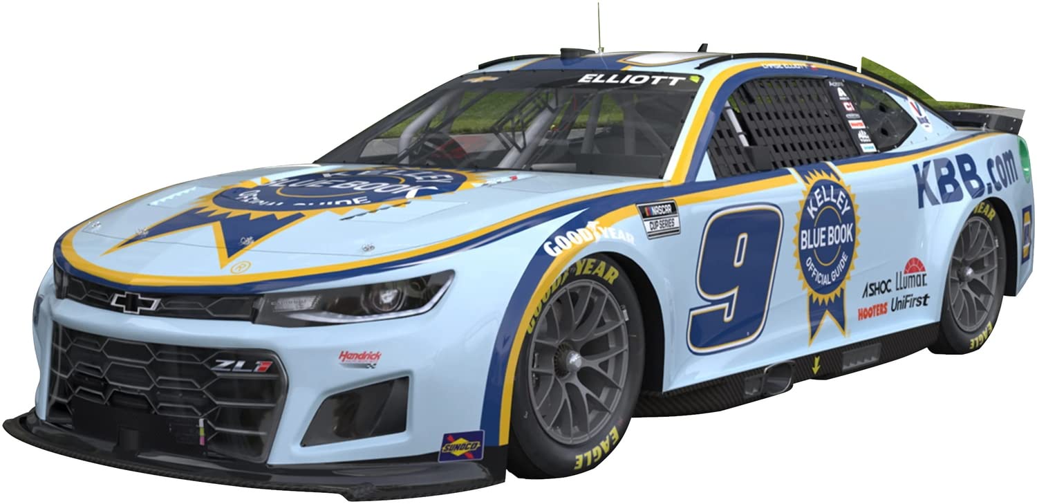 Salvinos J R Model 1/24 NASCAR 2022 Camaro ZL1 · 9 Hendrix Motor Sport Chase Elliott Kelly Blue Book Plastic Model SJMHMC2022CEK