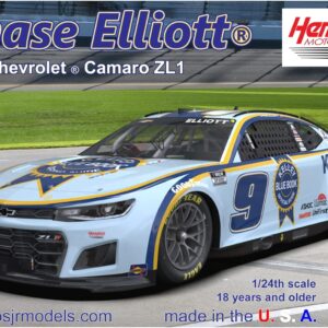 Salvinos J R Model 1/24 NASCAR 2022 Camaro ZL1 · 9 Hendrix Motor Sport Chase Elliott Kelly Blue Book Plastic Model SJMHMC2022CEK