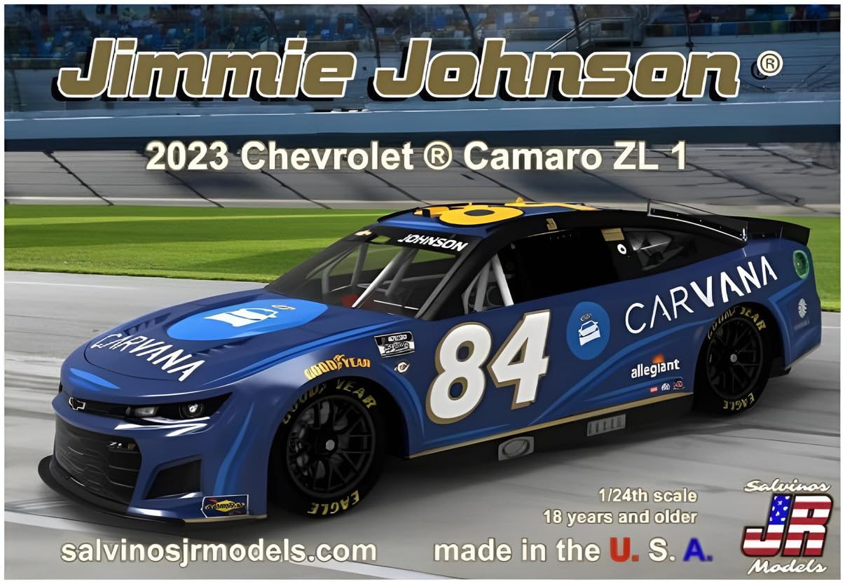 Salvinos JR Jimmie Johnson 2023 Carvana Plastic Adult Model Car Kit 1:24 Scale