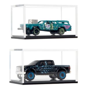 2 Pack Clear Acrylic Hot Wheels Display Case Hotwheels Matchbox 1/64 Scale Toy Model Cars Display Case UV Protect Storage Collectors