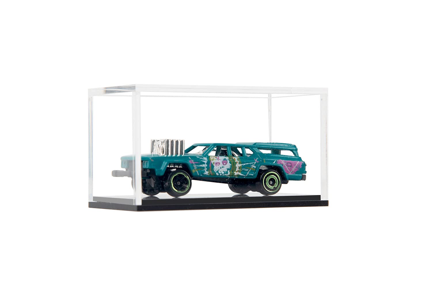 2 Pack Clear Acrylic Hot Wheels Display Case Hotwheels Matchbox 1/64 Scale Toy Model Cars Display Case UV Protect Storage Collectors