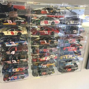 Hot Clear Acrylic Display Case for 1:24 scale Diecast Toy Model Race Cars Wheels Storage Shelves Showcase, 24 Compartments, Wall Mounted