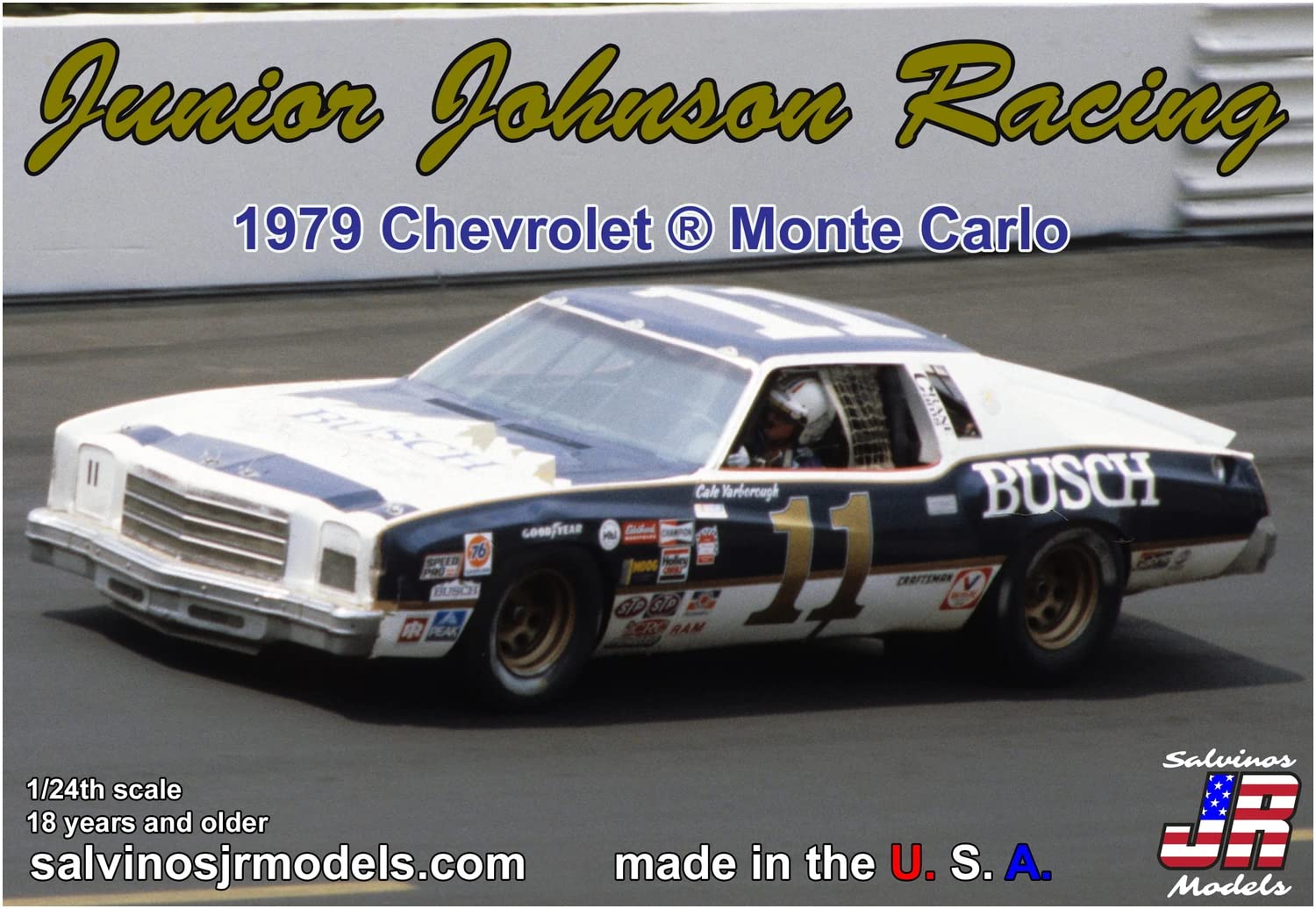 Salvinos JR Model 1/24 NASCAR 1979 Chevrolet Monte Carlo 11 Junior Johnson Racing Cale Yarborough Plastic Model SJMJJMC1979C