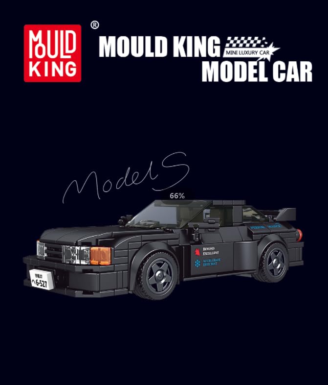 Mould King Initial D Car Nissan Skyline GTR32 Race Car Building Sets with Display Case, 27014 Collectible Speed Champion Car Building Blocks, Classic Race Car Building Kits for Adults Kids 8+(359PCS)