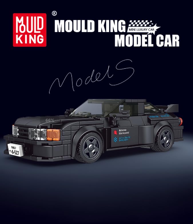 Mould King Initial D Car Nissan Skyline GTR32 Race Car Building Sets with Display Case, 27014 Collectible Speed Champion Car Building Blocks, Classic Race Car Building Kits for Adults Kids 8+(359PCS)