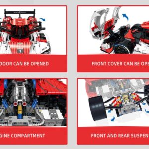 UNCLE BRICK Pro 963 technic Car Model Building Kit,1:8 Scale Model and Race Engineering Toy,Collectible Sports Car Construction Kit for Boys,Compatible with LEGO Technic Car Sets for Adults(3460pcs)