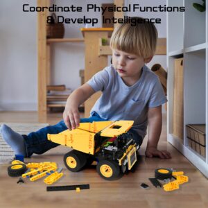 ONEBOT Engineer Dump Truck Model, Tipper Truck Toy Set, 526 Pieces STEM Toys, Children's Education Toys 8+, Heavy-Duty Construction Truck Building Block Set, A Gift for Children