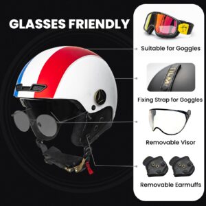 ILM Bike Helmet Adult Bicycle Ski Snowboard Helmet for Men Women with Removable Visor Earmuffs ASTM CPSC and CE Z102 (XL, White)