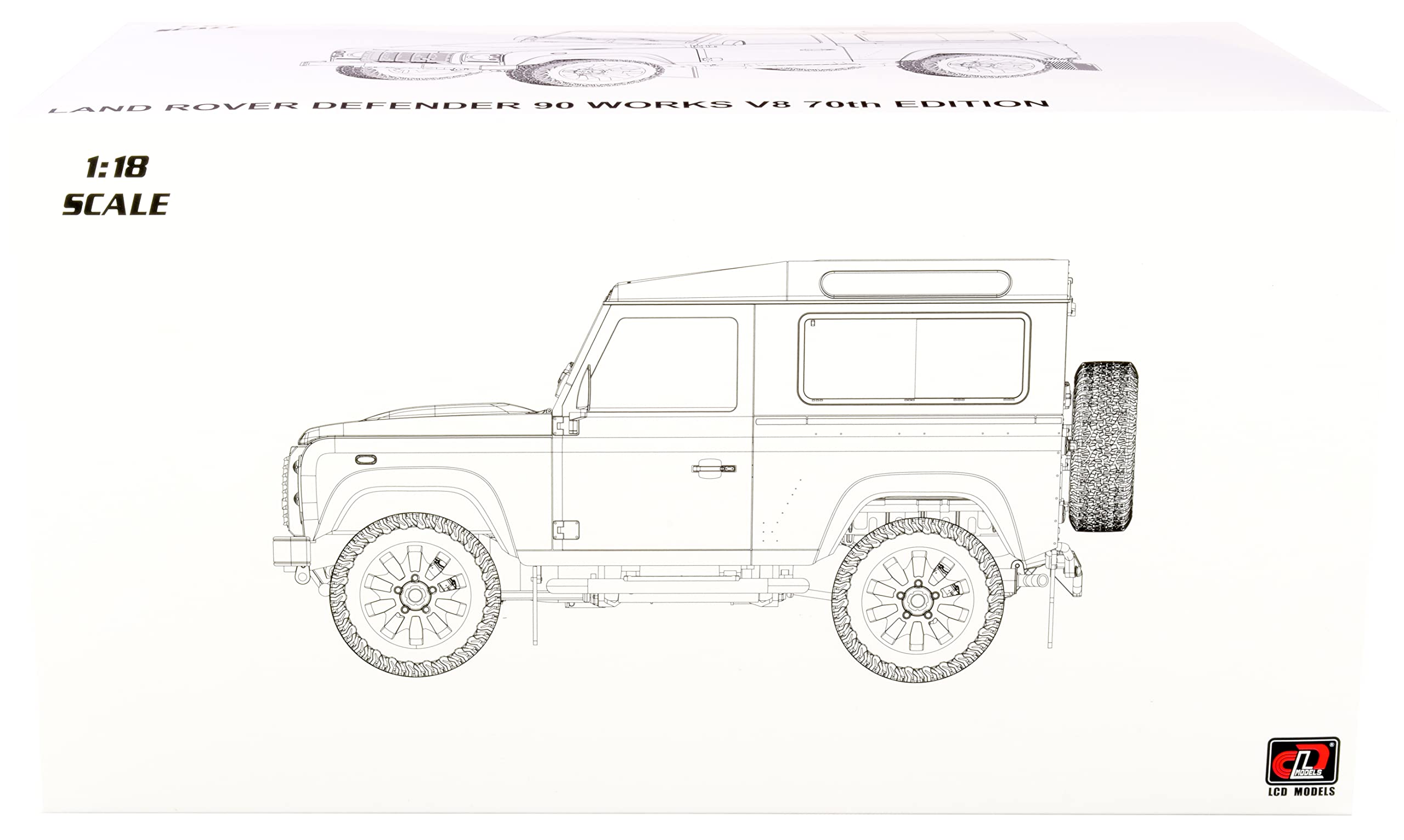 LCD MODELS LCD-Model 1/18 Defender 90 Works V8 70Th Edition 2018 LCD18007-OR