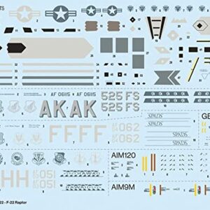 Italeri -2822 F-22A Raptor, 1:48 Scale, Model Kit, Plastic Model to Mount, Modeling, Grey, IT2822