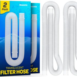 Replacement Hose For Above Ground Pools [Set of 4] 1.25" Diameter, 59" Long Accessory Pool Pump Replacement Hose - Filter Pump Hose Compatible with Intex Pump Models #607/#637. Includes 4 Metal Clamps