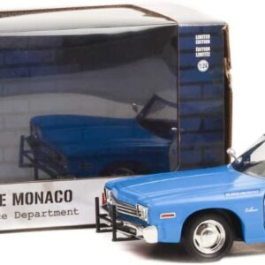 Greenlight 1974 Dodge Monaco Blue and White CPD Chicago Police Department (Illinois) Hot Pursuit Series 1/24 Diecast Model Car