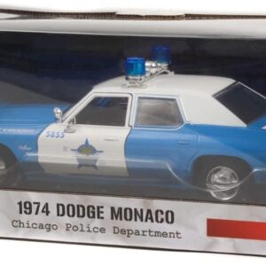 Greenlight 1974 Dodge Monaco Blue and White CPD Chicago Police Department (Illinois) Hot Pursuit Series 1/24 Diecast Model Car