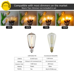 DAMAING Outdoor LED 100 FT Patio String Lights,52 ST38 Shatterproof Edison Style LED Bulbs,Vintage Plastic String Lights Waterproof for Bistro Gazebos Backyard Balcony Porch.