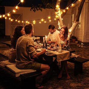 GLUROO Outdoor String Lights, 30FT LED Outdoor Patio Lights Waterproof with 15+1 Vintage Bulbs Shatterproof Energy Saving,2700K Hanging Edison String Lights Outside for Backyard,Bistro,Camping,Gazebo