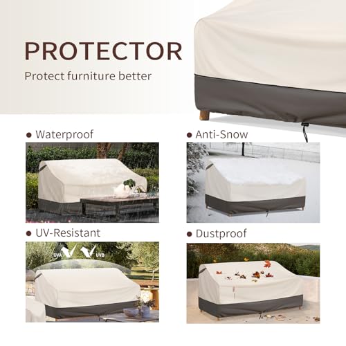 Bestalent Patio Furniture Covers Waterproof,Outdoor 3-Seater Sofa Cover Fits up to 79W x 38D x 35H inches