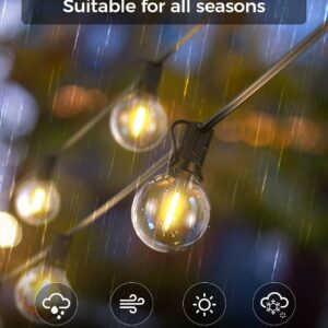 XMCOSY+ Outdoor String Lights 100Ft Dimmable Patio Lights, 50+3 G40 Globe Shatterproof Bulbs, Hanging Waterproof LED String Lights for Outside, Porch, Patio, Yard, Bistro, Café