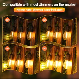 Mlambert 96FT LED Outdoor String Lights, Dimmable Waterproof Patio Lights with 30+3 Shatterproof Edison Vintage Bulb for Outside Backyard Porch Garden