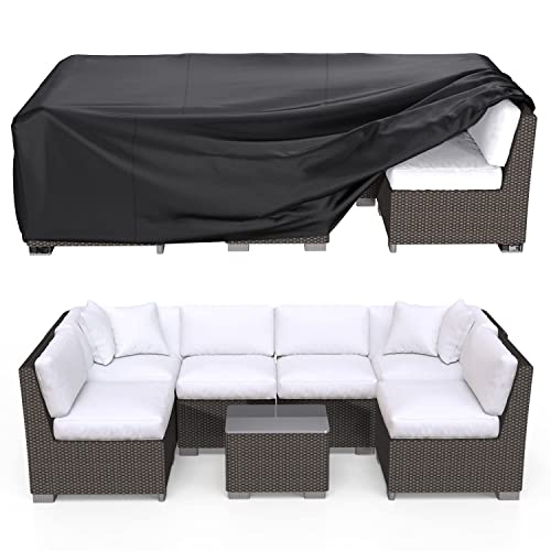 BROSYDA Patio Furniture Covers Waterproof, 90" L × 62" W ×28" H Rectangular Outdoor Furniture Set Covers , Durable Heavy Duty 600D Oxford Patio Furniture Set Covers for Outdoor Table Chair